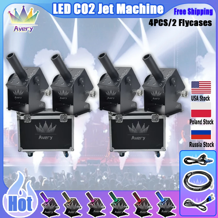 

0 Tax 2 Flightcases With 12x3w LED Co2 Machine DMX Control Co2 Jet Machine For Party DJ Disco Club Stage Effect Co2 Jet Cannon