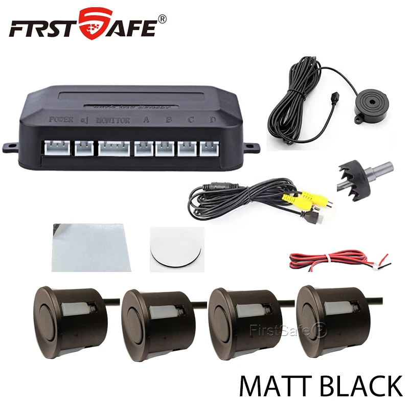 FirstSafe Factory CVBS AHD Video Parking 4-Sensoren Auto Reverse Backup Rear Buzzer Radar Monitor System unterstützt Android System