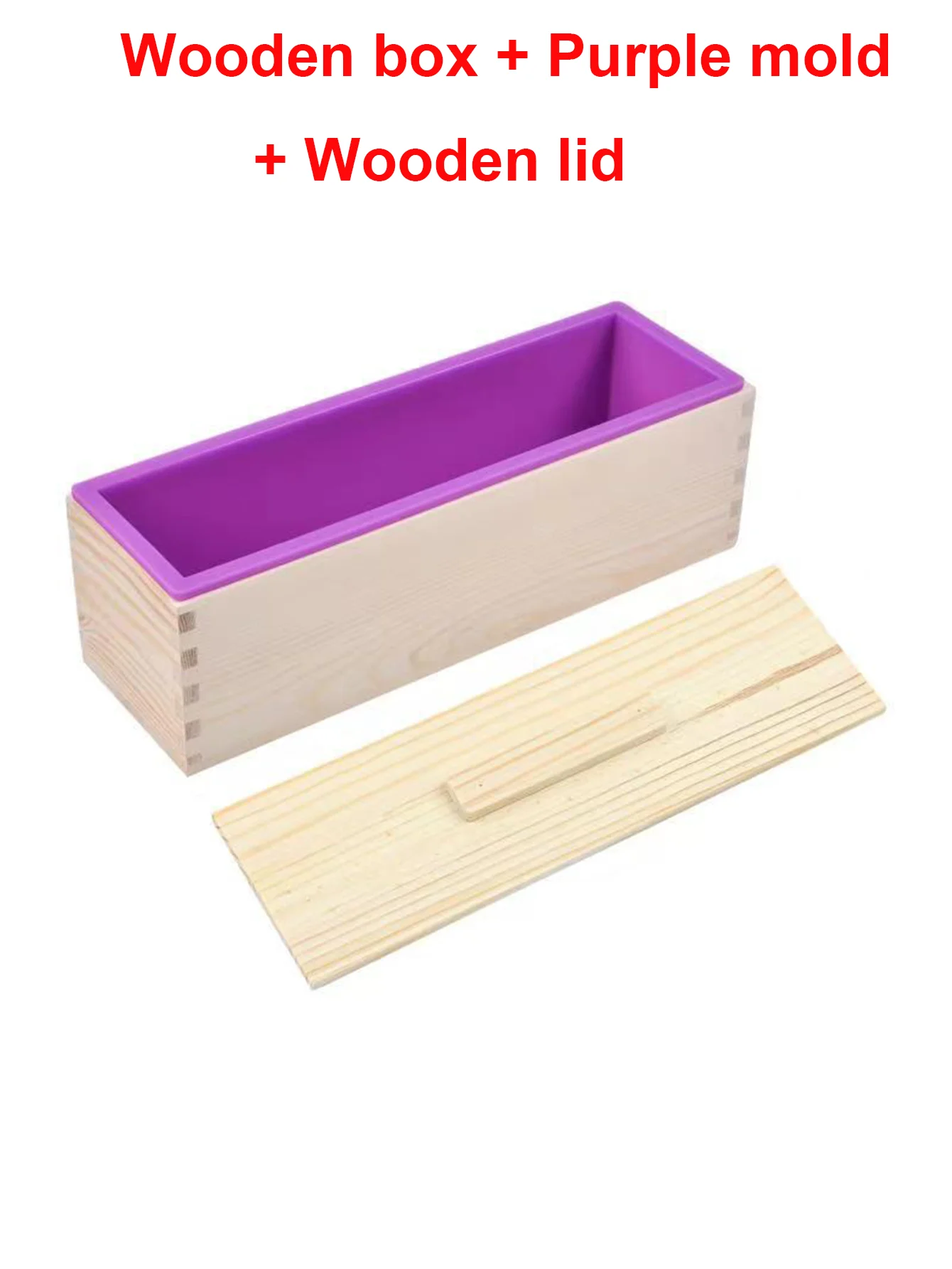 1,2 l Silikon-Seifenform, flexible rechteckige Laibform, Holzbox, Seifenherstellung, DIY-Werkzeug für die Herstellung von Seifenkuchen, 42 Unzen – Detail 4