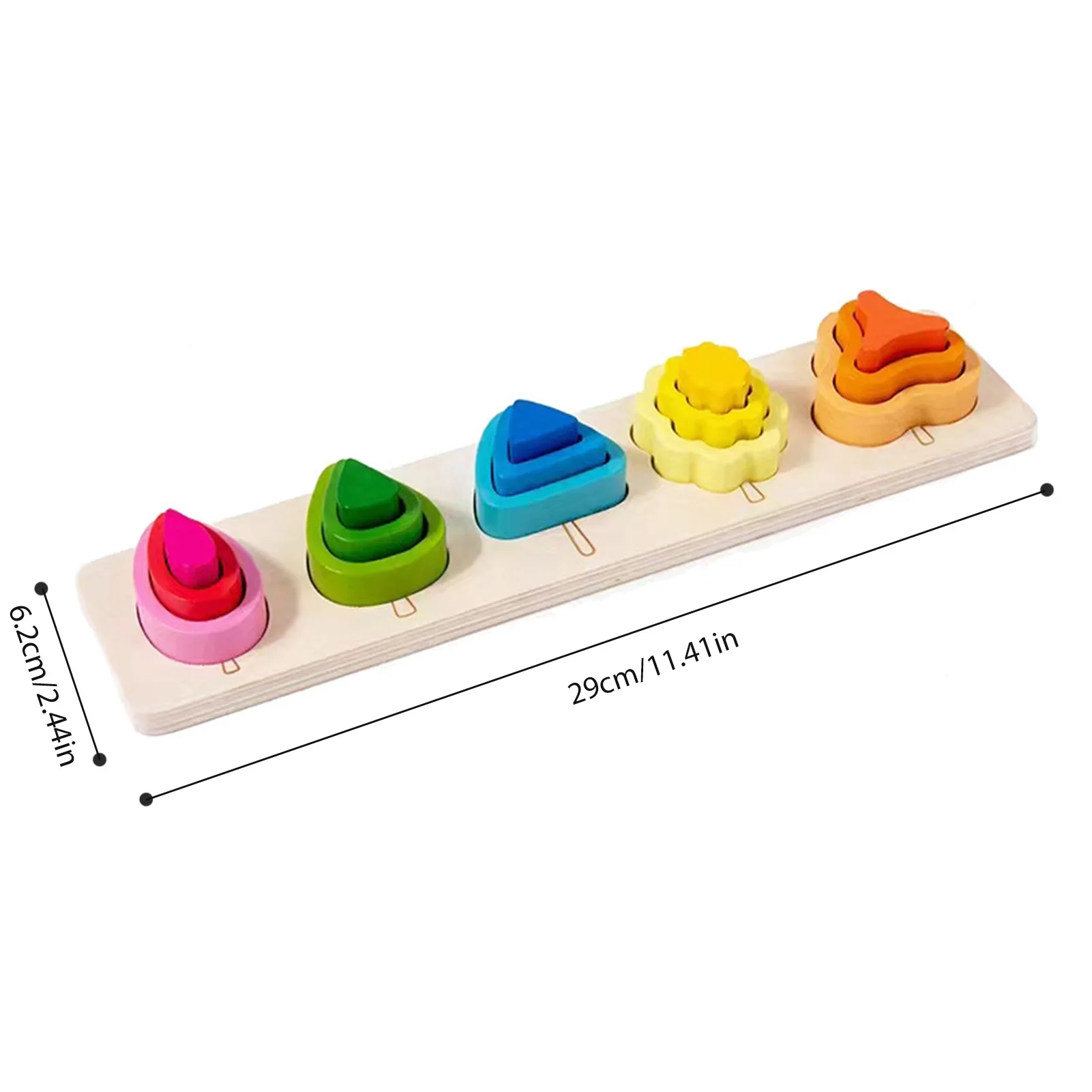 Colorful Wooden Sorting Stacking Toys Matching Toys Creative Intelligence Shape Sorter Stacker Toys for Children Early