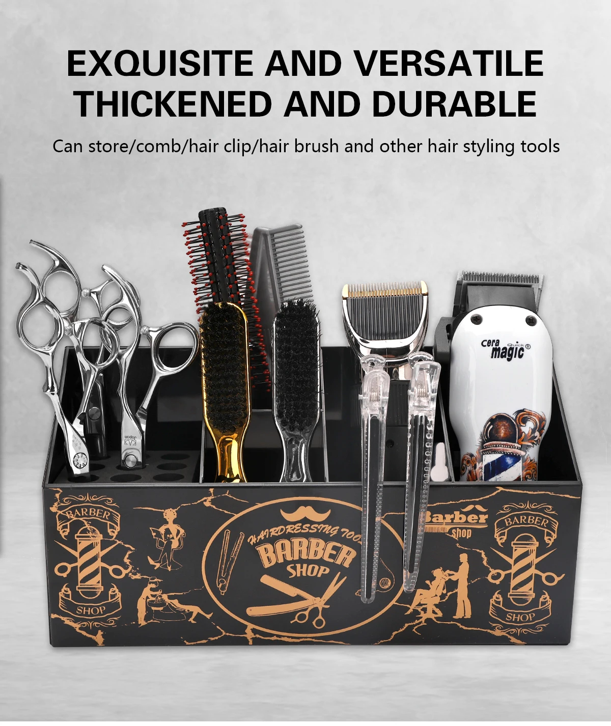Haars chere Kämme Clips Halter große Kapazität Rack Veranstalter Friseur Friseur Werkzeuge Aufbewahrung sbox Salon Werkzeuge Zubehör – Detail 4