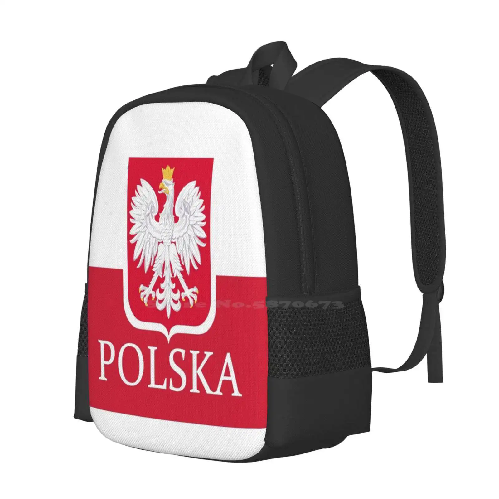 Patriottische Polenskavlag Patroon Bagpack Schooltassen Polish Polen Polen Vlag Retro Vintage Erfgoed Reizen