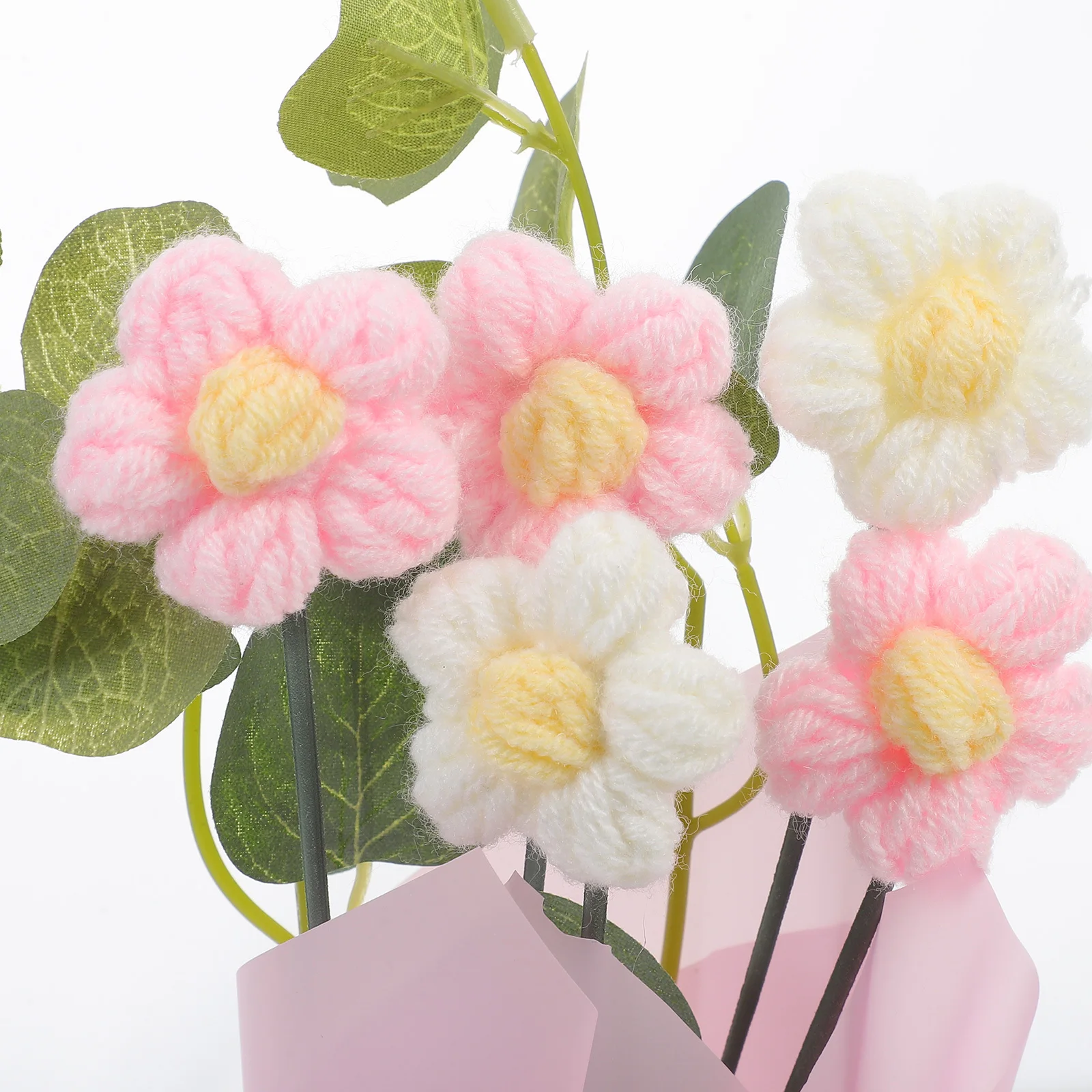 

Crochet Flower Bouquet Adorable Lovely Decoration Perfect Indoor Floral Arrangement Decorative Crochet Flowers for Bouquet