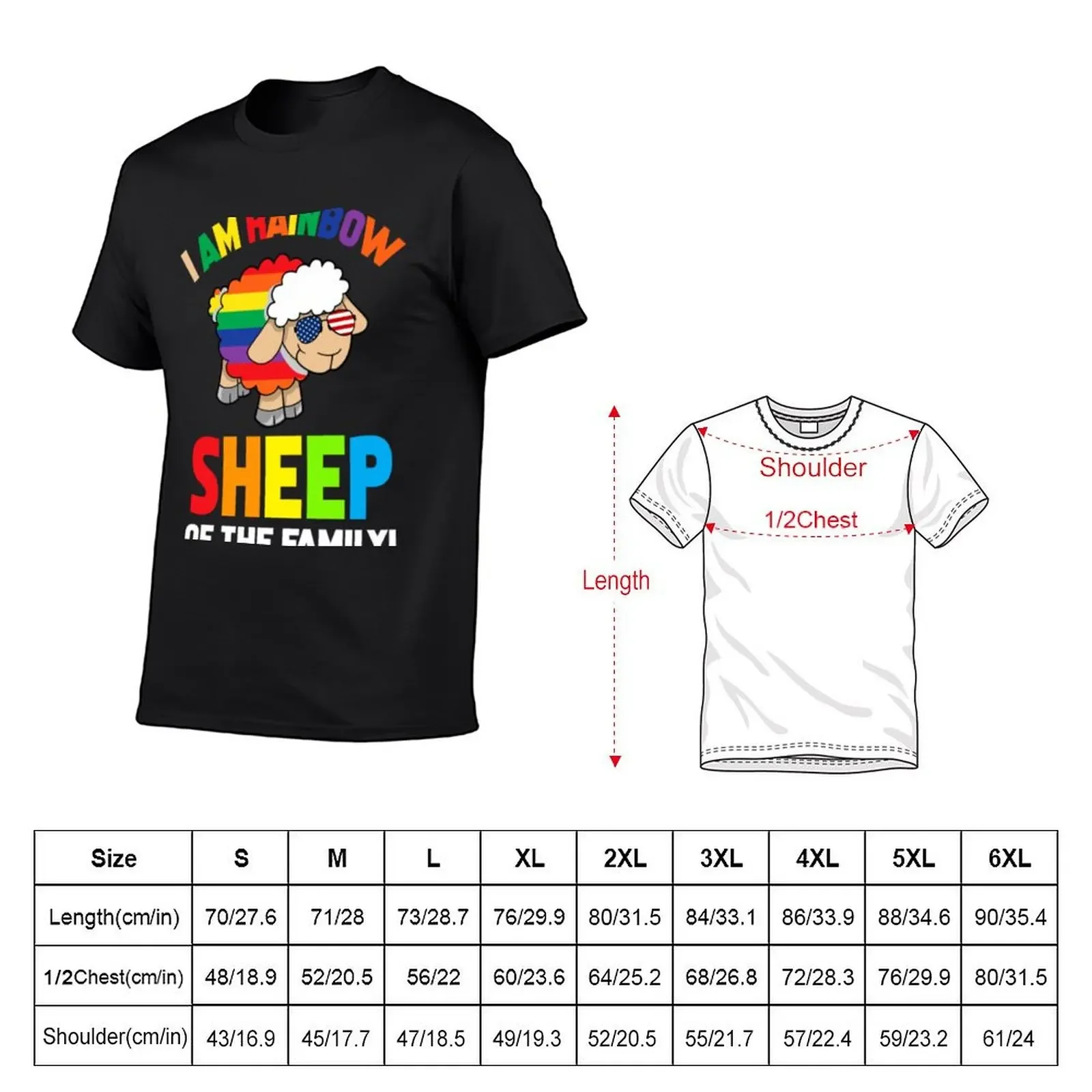 I Am The Rainbow Sheep Of My Family T Shirt Gay Lg T-Shirt T-shirts man plus size tops street wear Short sleeve tee men