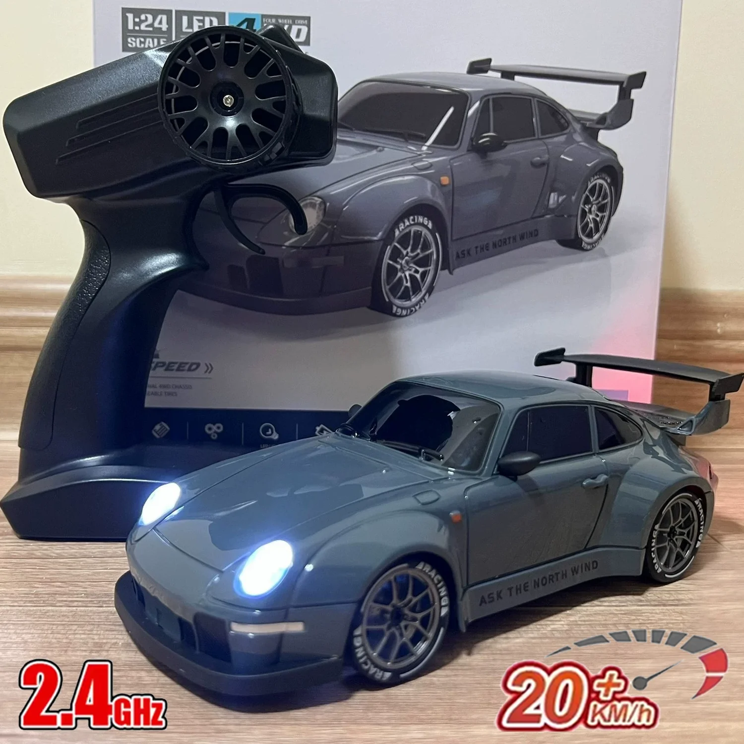 yZ[zRCJ[ 1/24 WRJ[ LEDCgt 2.4GHz 20KM/H 4WD  RCJ[ htg^C [VO  Mtg l q