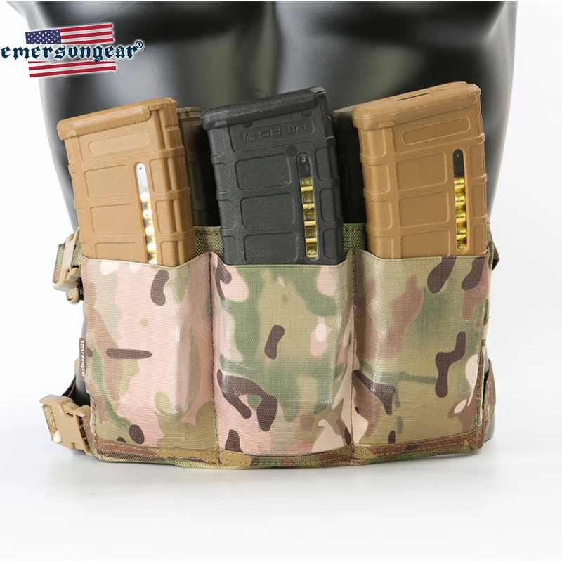 

emersongear M4 Magazine Holder Tactical Airsoft Hunting High-Speed Six Packs 556 223 Waist Mag Pouch Bag Elastic Rubber Triple