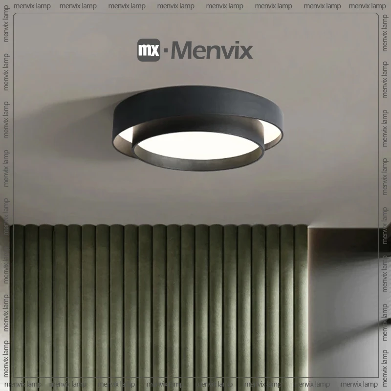 Imagem -03 - Menvix-modern Led Luzes de Teto Branco Preto Sala de Estar Quarto Jantar Lâmpada Interior Redondo Luminárias Quadradas