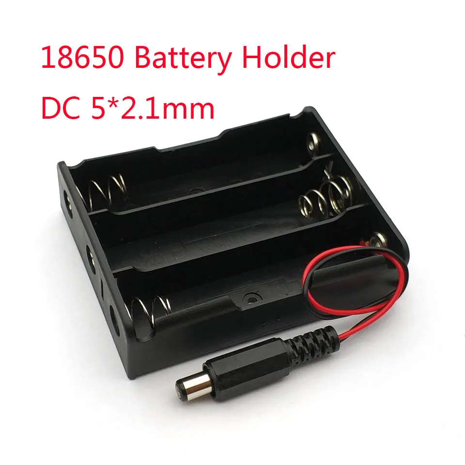 18650 Batteriehalterbox 2/3/4 Steckplätze optional mit DC 5.5x2.1mm Stecker 20CM Kabel Federkontakt Parallel 3.7V DIY Stromversorgung – Detail 3