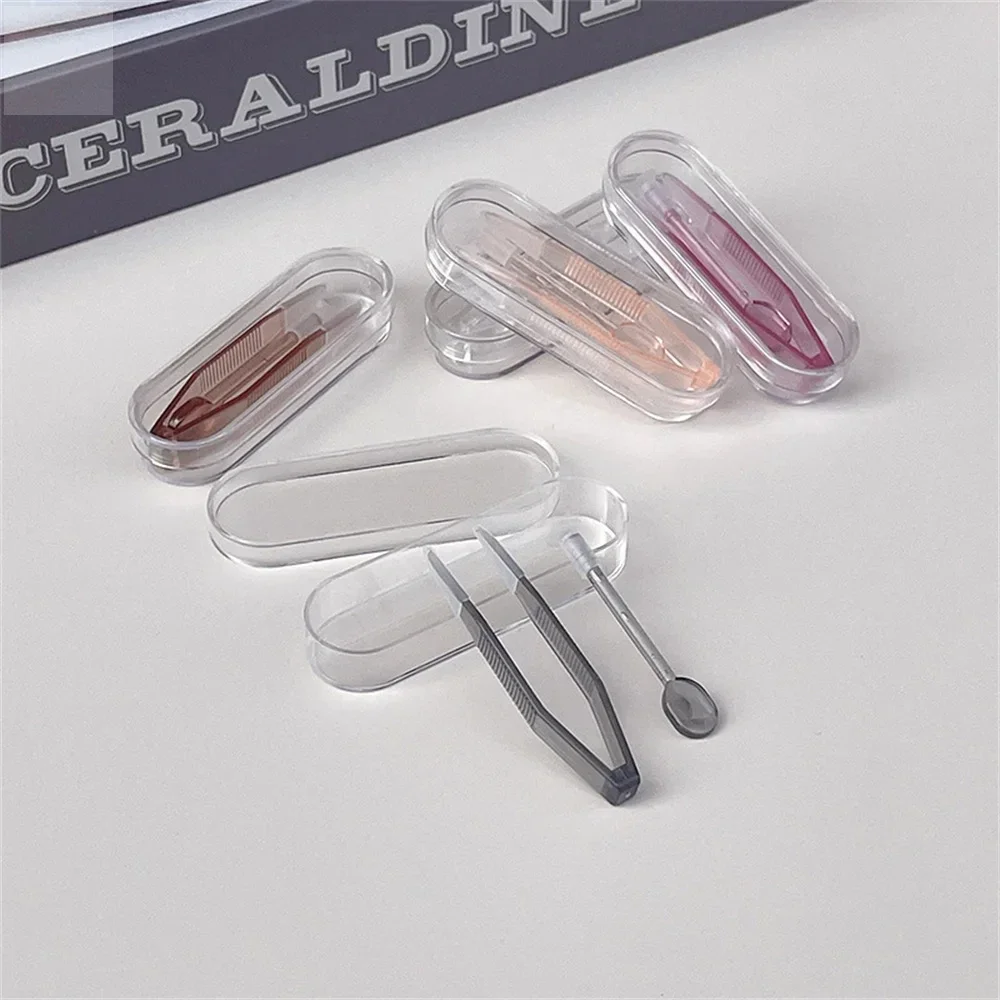 1/2PC Contact Lens Tweezers Wear Tools Transparent Large Long Clamp Rod Set Small Contact Lenses Tweezers