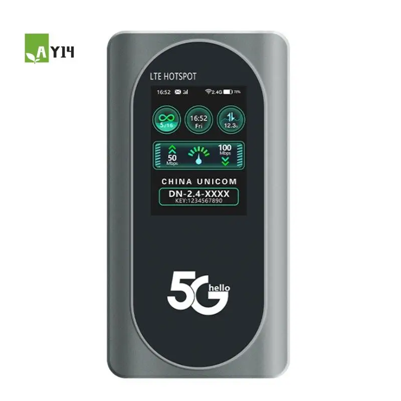 AY14 -Portable 5G Wifi Router Pocket Mifi Wifi6 Dual-Band Wireless Portable 4400Mah Pocket Router With SIM Card Slot