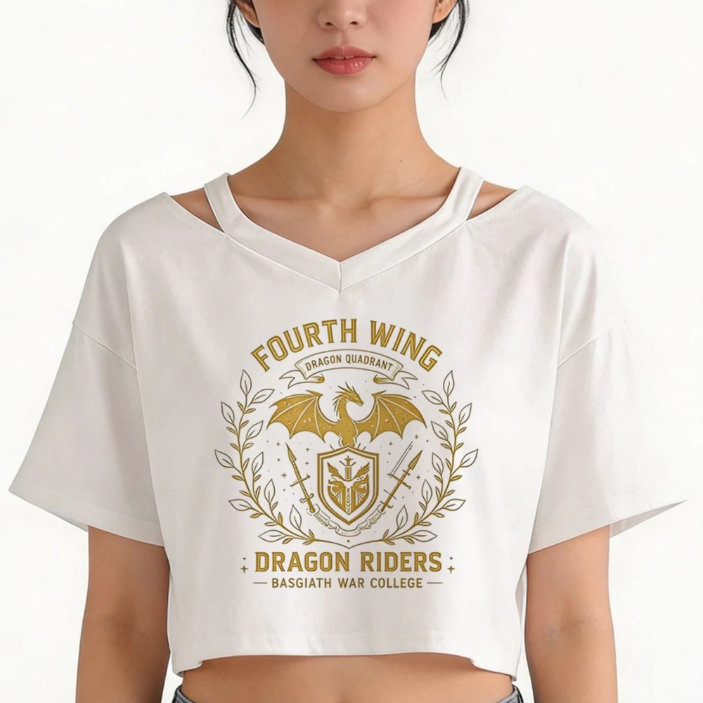 Fourth Wing crop top ladies streetwear korean fashion vintage manga clearance sales top tees cutecore 2000s goth