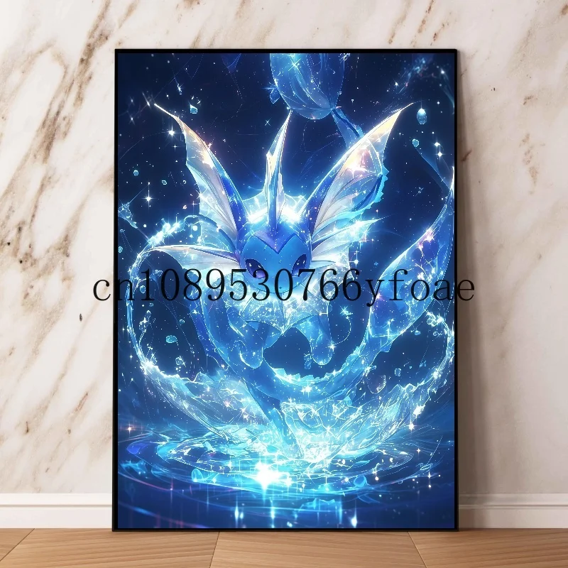 

Classic Japanese Anime Pokemon Vaporeon Poster Decor Picture Wall Art Watercolor Canvas Painting Modern Room Decor Kids Gifts