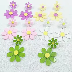 Daisy Flower Design Exquisite Dangle Earrings Bohemian Cute Style Acrylic Jewelry Daily Wear Accessories Trendy Female Gift