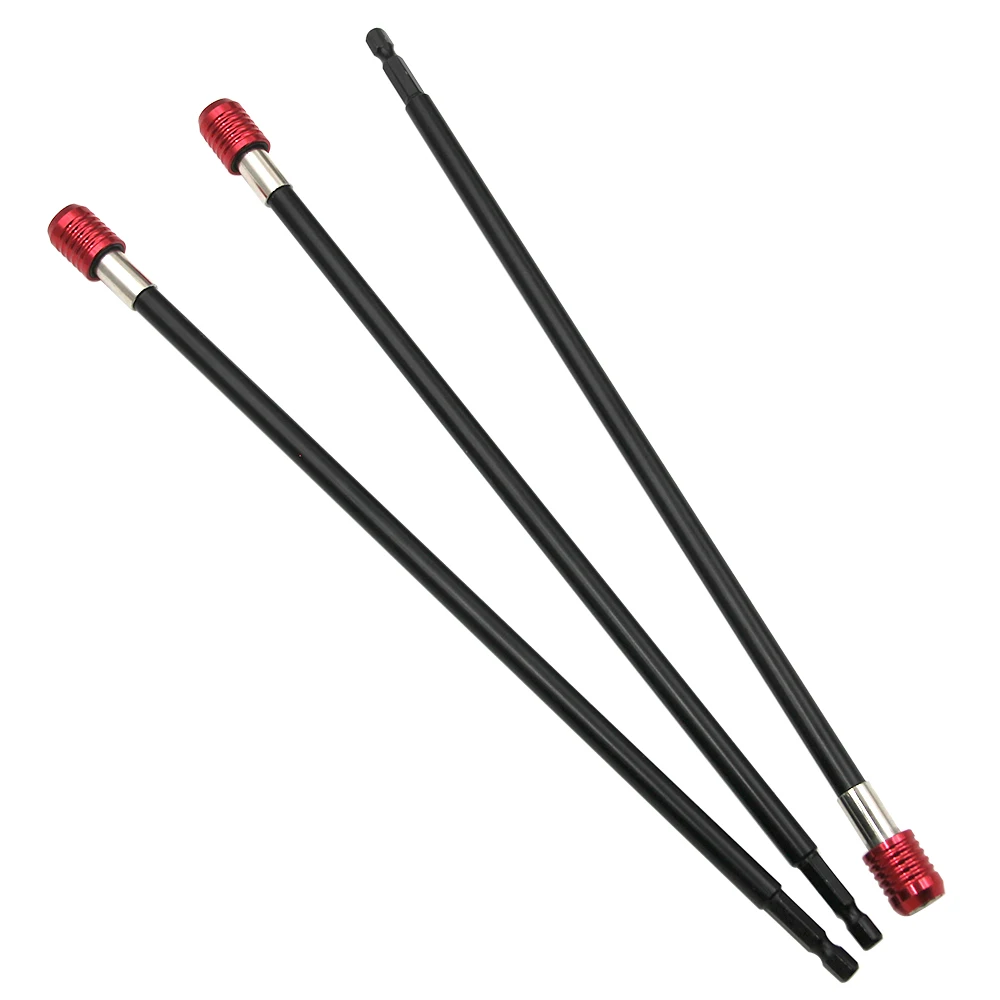 Hexagon handle extension rod 300mm red quick-release self-locking extension rod extension rod screwdriver screwdriver tool