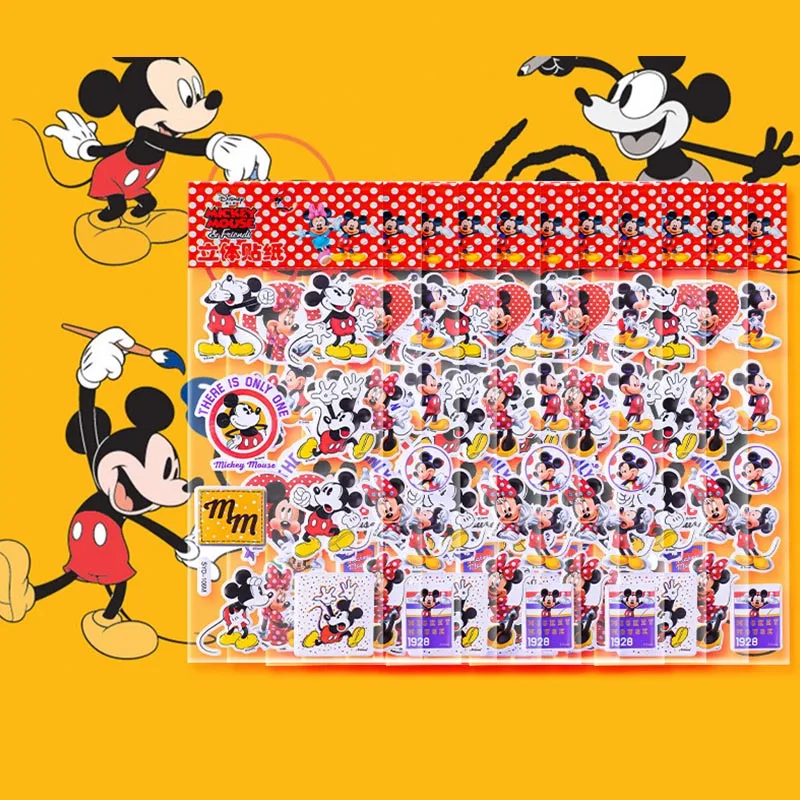 48pcs/lot Disney Mouse Sponge 3D Stickers Creative Scrapbooking DIY Diary Decorative Sticker Album Label Stationery Gifts