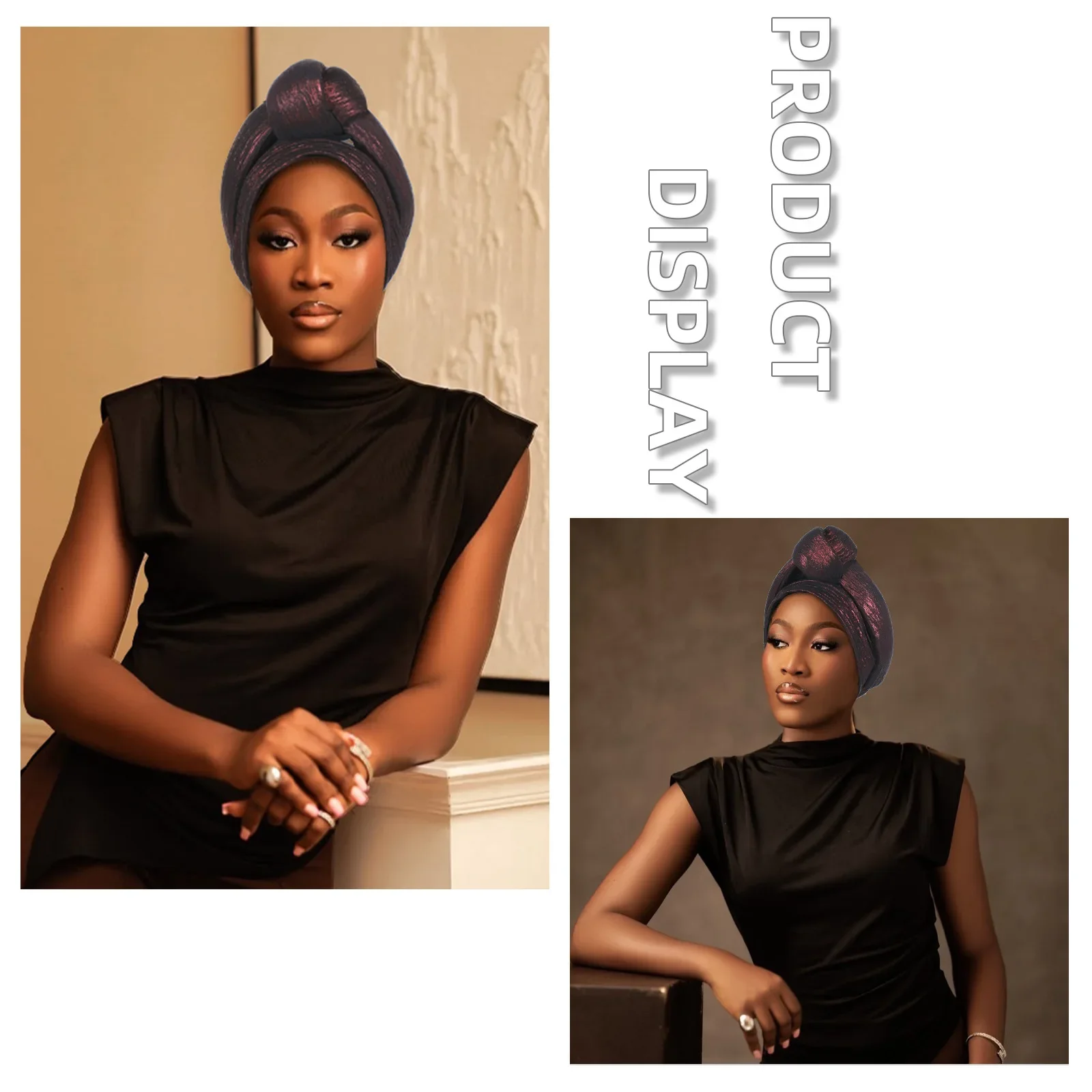 

African Lady Head Wraps Knoted Turban Cap for Women Nigeria Autogele Headtie Party Headwear Wedding Auto Geles Turbante Mujer