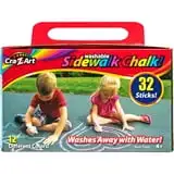 Washable Sidewalk Chalk, Multicolor, 32 Count Container with Carrying Handle