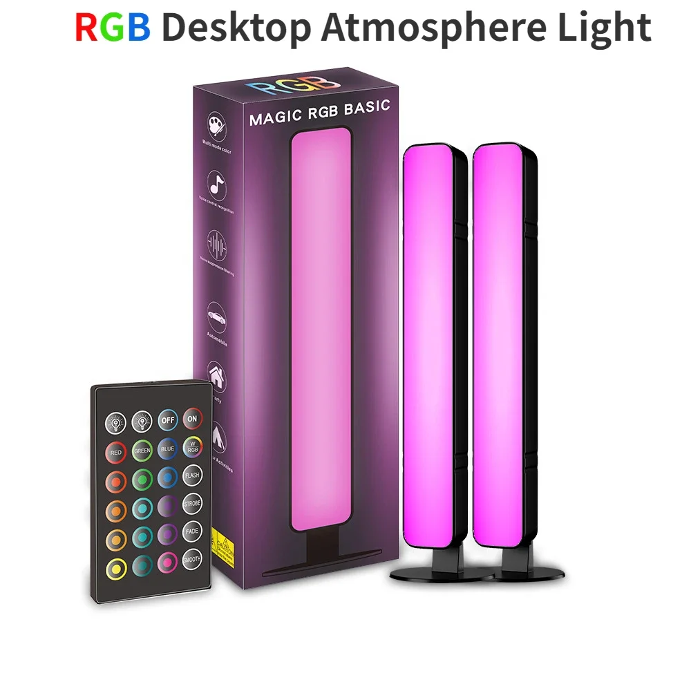 

RGB LED Desk Atmosphere Lamp Pickup Lights Remote Control Color Rhythm Ambient Lamp USB For Car/Game Computer Desktop Decora