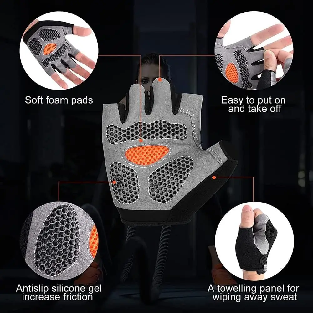 

Accessories Anti-Slip Cycling Gloves Shock-Absorbing Breathable Bicycle Gloves Outdoor Half Finger Glove