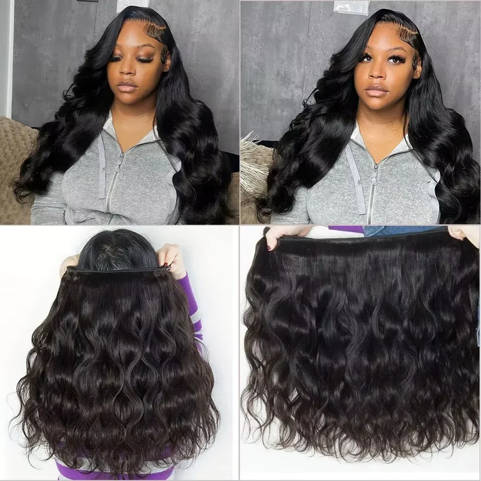40 50 Inch Rambut Manusia Body Wave Bundel 100% Rambut Manusia Virgin Raw Bundel 16A Rambut Remy Brasil Anyaman Double Weft Ekstensi Rambut