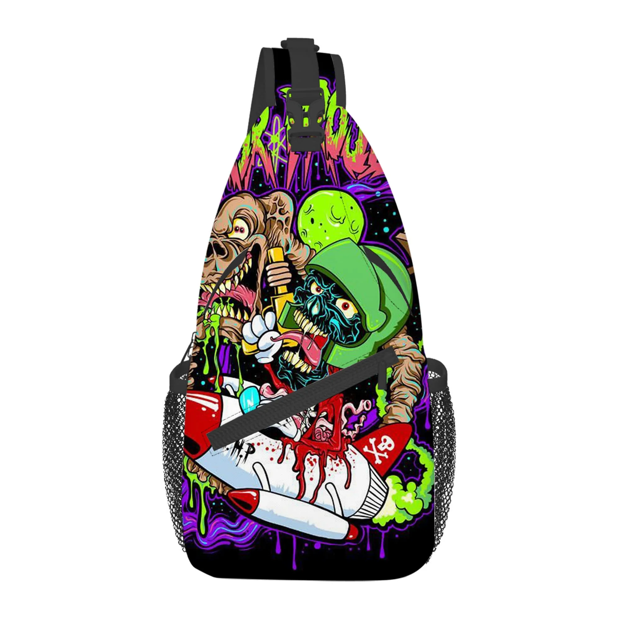 Cool Pattern Chest Bag Boy/Girls Best Gift 2D Cartoon Large Capacity Outdoor Sports Leisure Fashion Messenger Bag