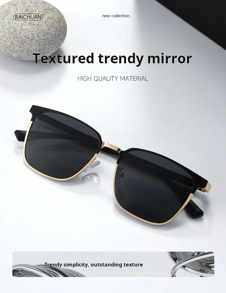 Neue polarisierte Sonnenbrille für Herren, modisch, UV400-beständig, Sonnenbrille zum Fahren, Angeln, individuell verschreibungspflichtig, Damen 8619 – Detail 1