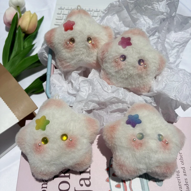 Cartoon pluszowa gwiazda brelok do kluczy z ozdobą moda zabawny brelok do kluczyków samochodowych wykwintna kreatywna dekoracja tornistra akcesoria prezenty