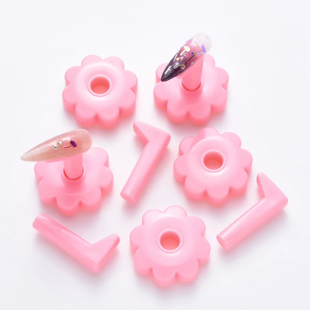 

10Pcs Manicure Rack Detachable Nail Art Tools Fine Workmanship High Quality Material Pink Nail Tip Stands Manicure Tool