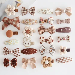 4pcs/set Mini Baby Girls Hair Clip Pin Cute Floral Bow Bunny Princess Hairpin for Toddler Lovely Bang Side Clip Hair Accessories