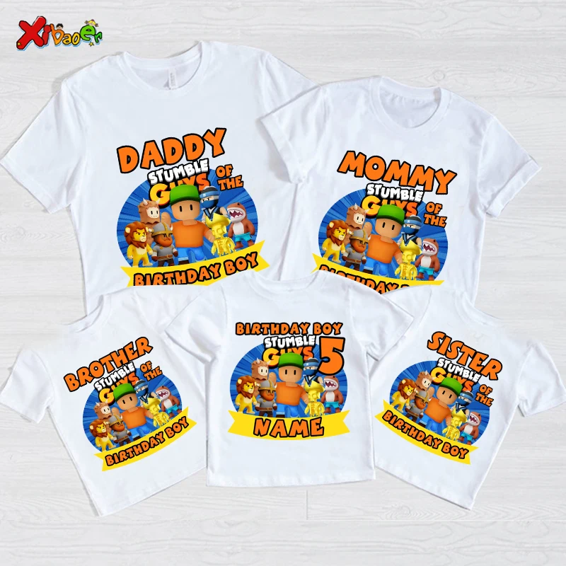 

6th Birthday Boy TShirt Family Matching Outfits Kids Personalized Name Party T-shirt Family Look 1st 2nd 3rd 4th Boys 7 4 Years