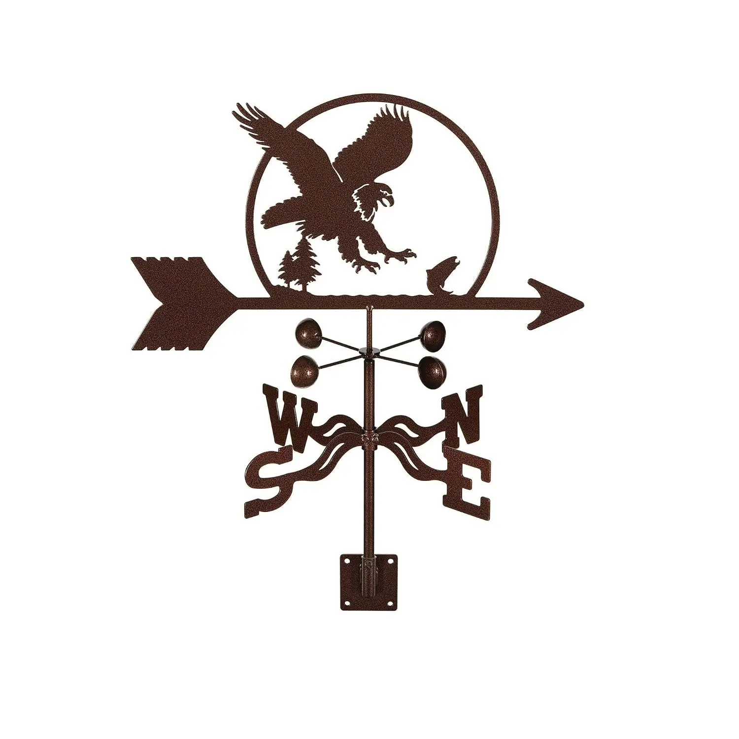 EZ Vane Steel Eagle Weathervane with Wind Cups — Post Mount, Customized