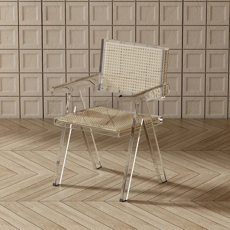 Transparent Chair Middle-Ancient Dining Table and Chair Living Room Modern Minimalist Creative Crystal Dining Chair Quiet Style