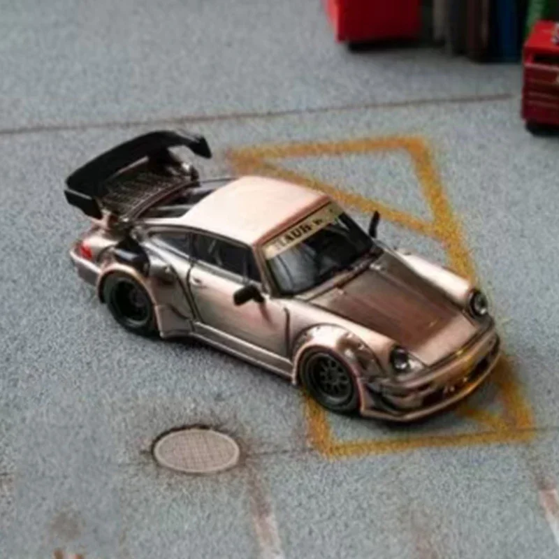 In Stock STAR RWB 964 GT Raw Copper Titanium 1:64 Diecast Diorama Car Model Collection Miniature Toys