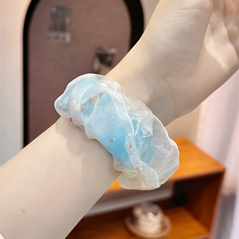 

Versatile blue mesh large intestine headband compatible with iWatch strap 38mm 40mm 41mm 42mm 44mm 45mm 49mm fashionable strap