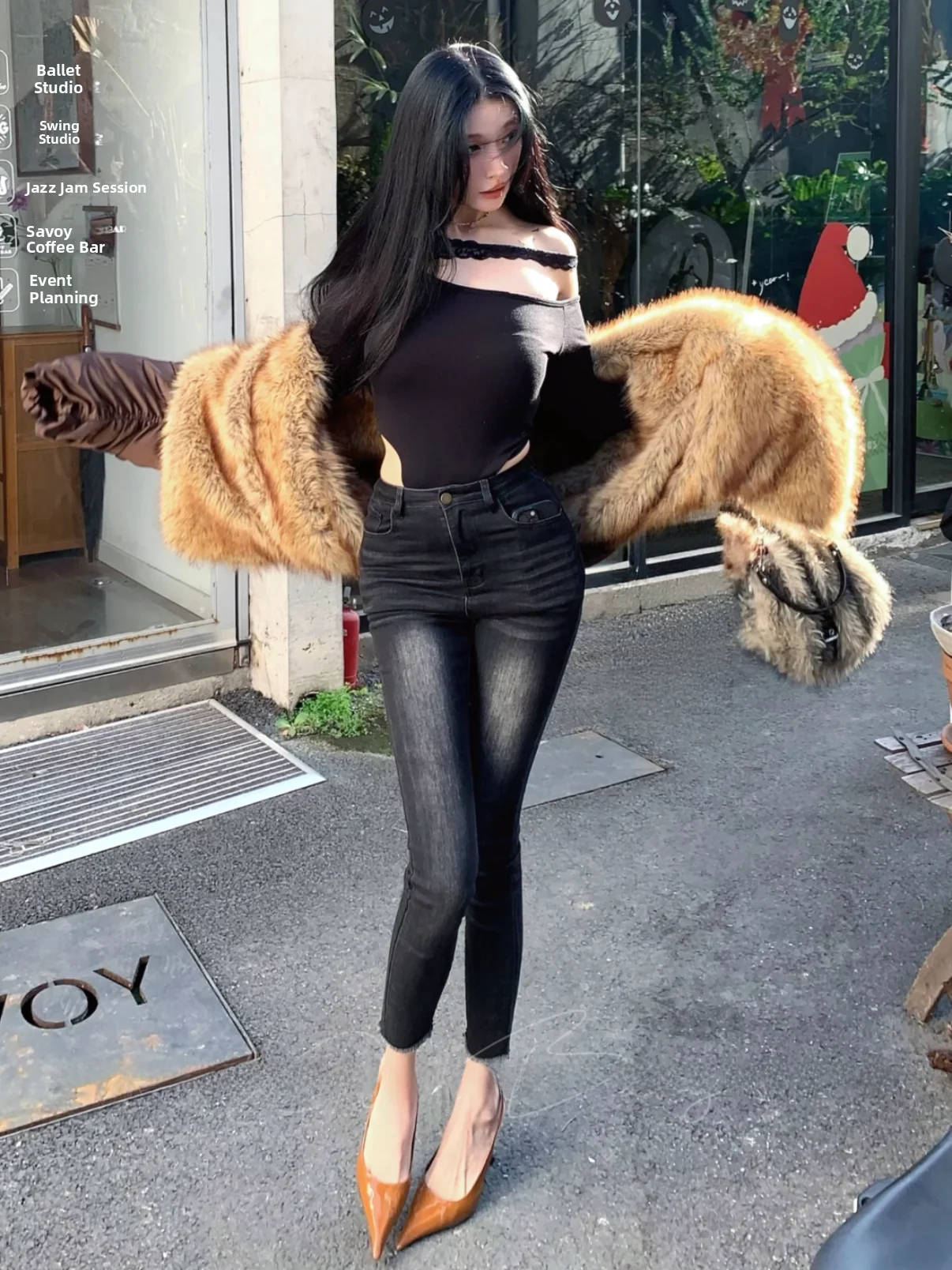 

Женские джинсы с высокой талией, эластичные, утягивающие, из корейского хлопкового стрейч-денима, модные, для женщин