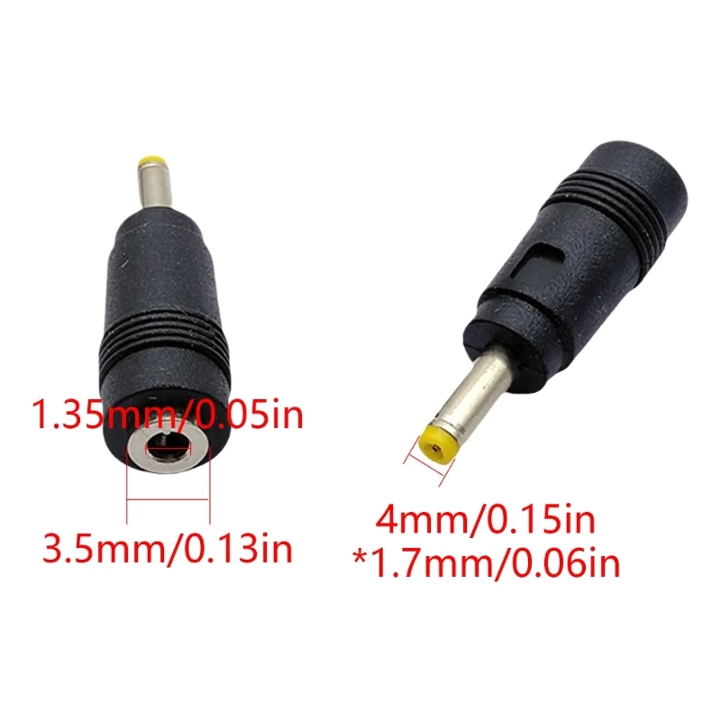 Máy tính xách tay động Bộ sạc DC3.5x1.35mm sang DC4.0x1.7mm Bộ chuyển đổi sạc Đầu chuyển đổi nguồn điện Bộ chuyển đổi màu đen