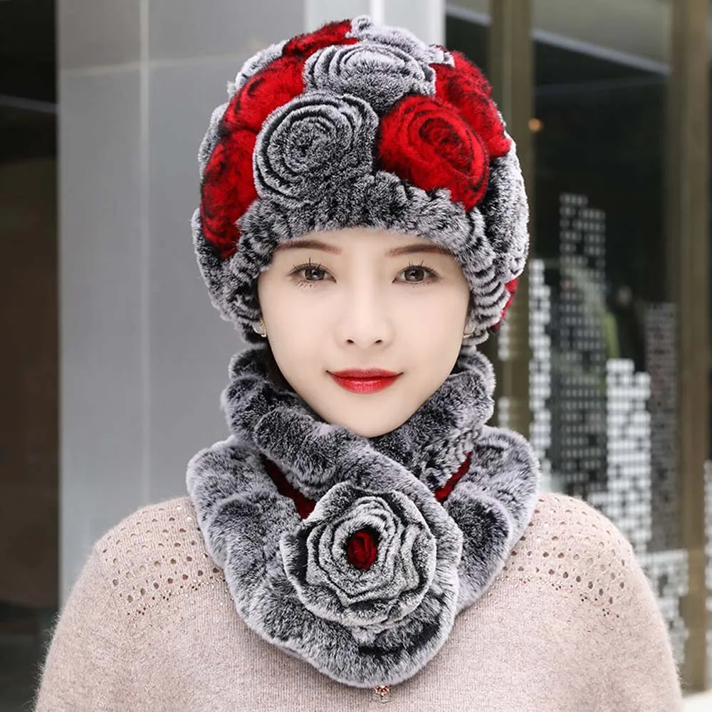 2025-100-chapeaux-de-fourrure-naturelle-foulards-ensembles-hiver-tricote-femmes-reel-rex-fourrure-de-lapin-chapeau-echarpe-chaud-epais-rex-fourrure-de-lapin-chapeau-ensemble