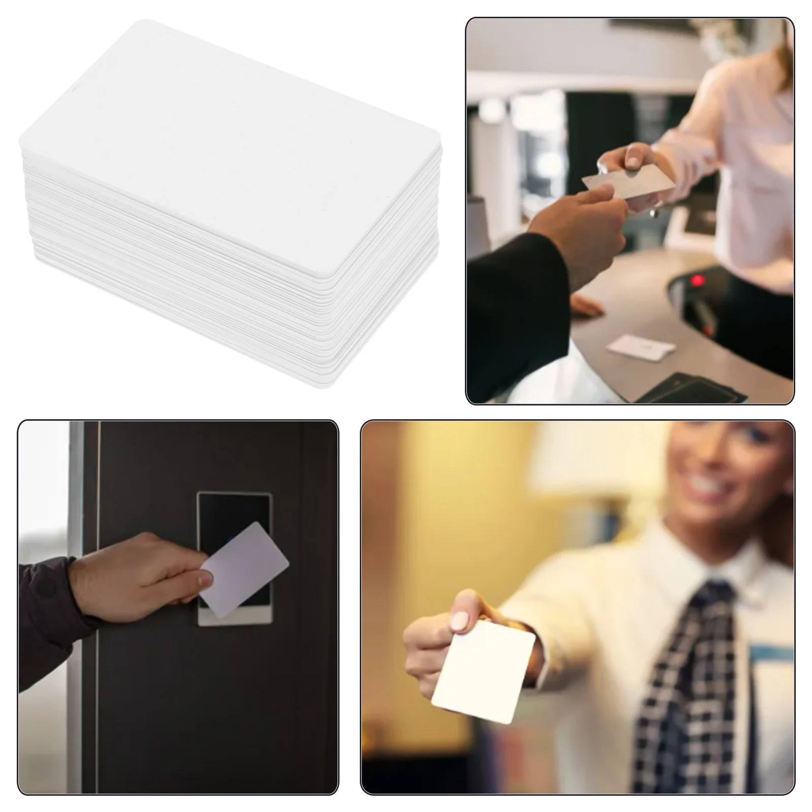 50pcs Pvc White Card Double Side Blank Cards Business Cards Printable Id Cards Plastic Name Cards Pvc Sheets Craft Cards