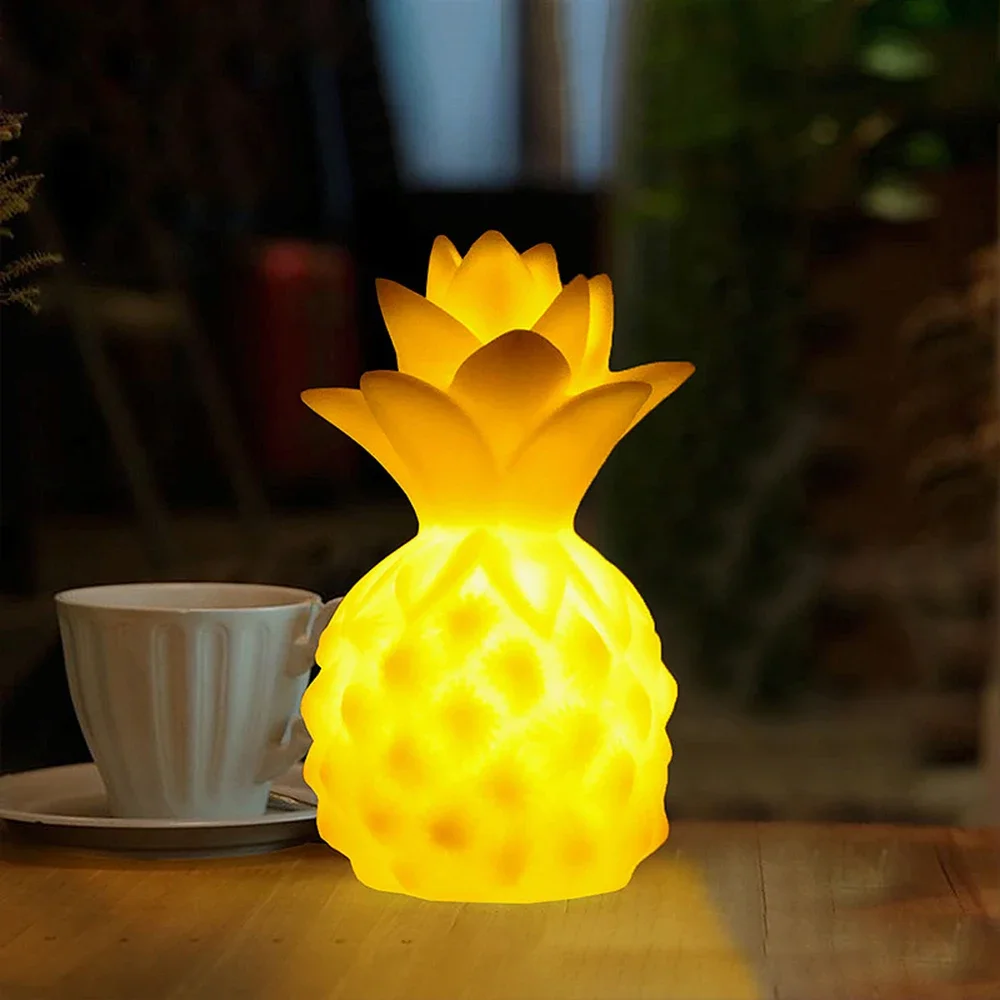 

4 Color Night Lamp Lights Cartoon Pineapple Fruit Night Light Neon Room Decor Portable Table Bedside Lamps Gift Children