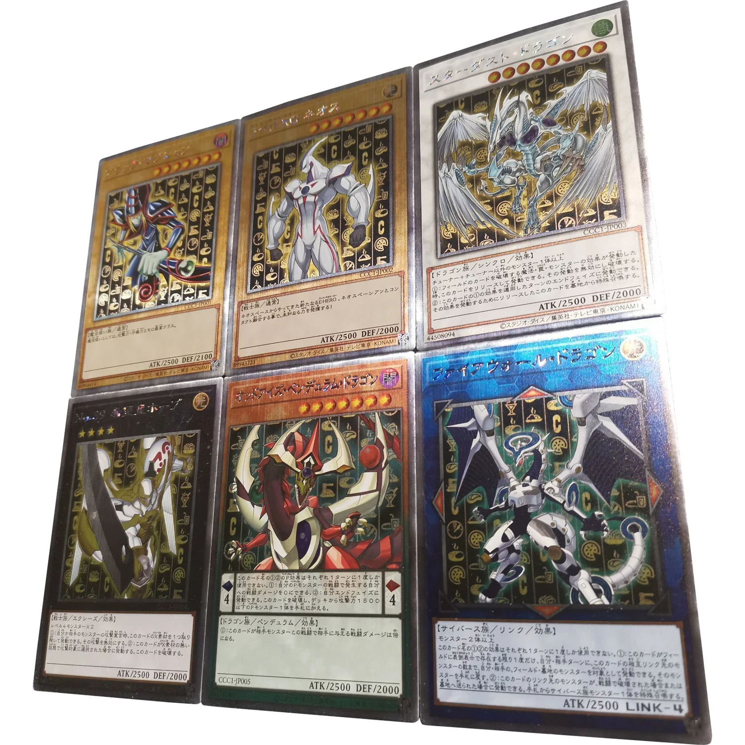 6Pcs/set Yu-Gi-Oh Black Magician Stardust Dragon Elemental HERO Neos Flash Card Game Anime Collection Diy Card Gift Toy