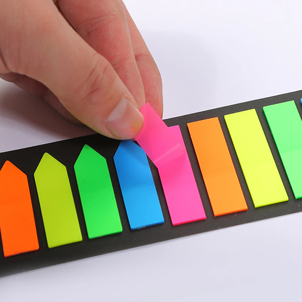 8 set 8 Sets Sticky Tabs Page Markers Premium PET Smooth Writing Colorful Bookmarks Self Adhesive Repositioning Reading Notes