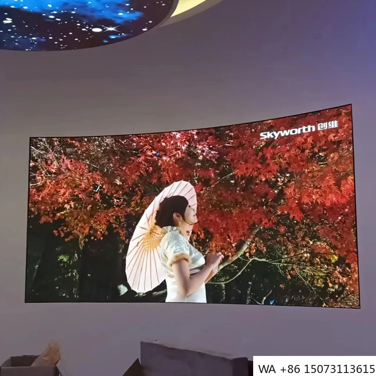 屋内用P2曲面LEDスクリーン - 640x480mm カスタムサイズ フルカラービデオウォール