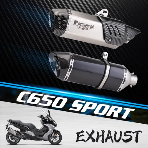 Motorcycle exhaust set for exhaust for C650 Sport- C600 C650 C650GT hexagonal carbon exhaust pipe 2016-2020