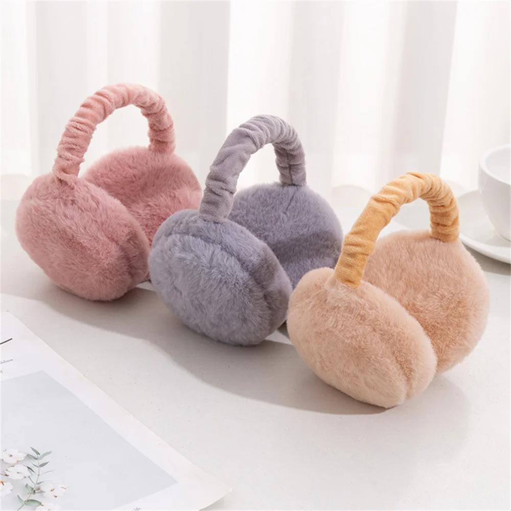 Mùa Đông Ấm Áp Tai Nam Nữ Mềm Mại Sang Trọng Tai Giữ Ấm Màu Trơn Trẻ Em Earflap Ngoài Trời Bảo Vệ Tai Tai Bao Một Kích Thước