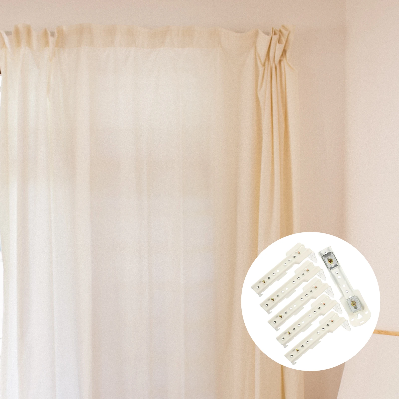 6 قطعة مسار الستار قوس معدني جدار جبل دعم للسقف المنزل مكتب فندق تركيب الأجهزة لوازم الملحقات #3