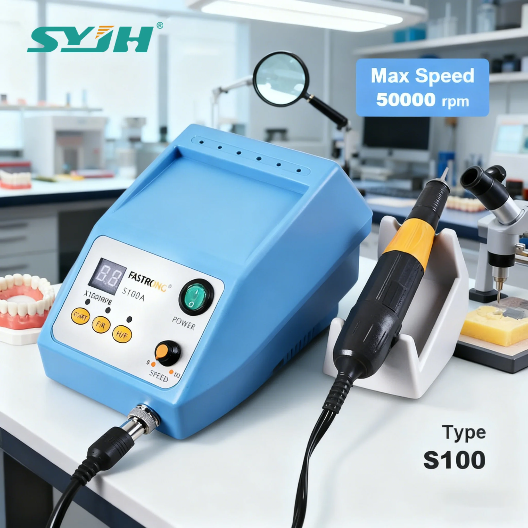 

SYJH 50000RPM Dental Brushless Micro Motor 100W 7.8N/cm Dental Lab Electric Polishing Grinder Machine Dentistry Equipment Tools