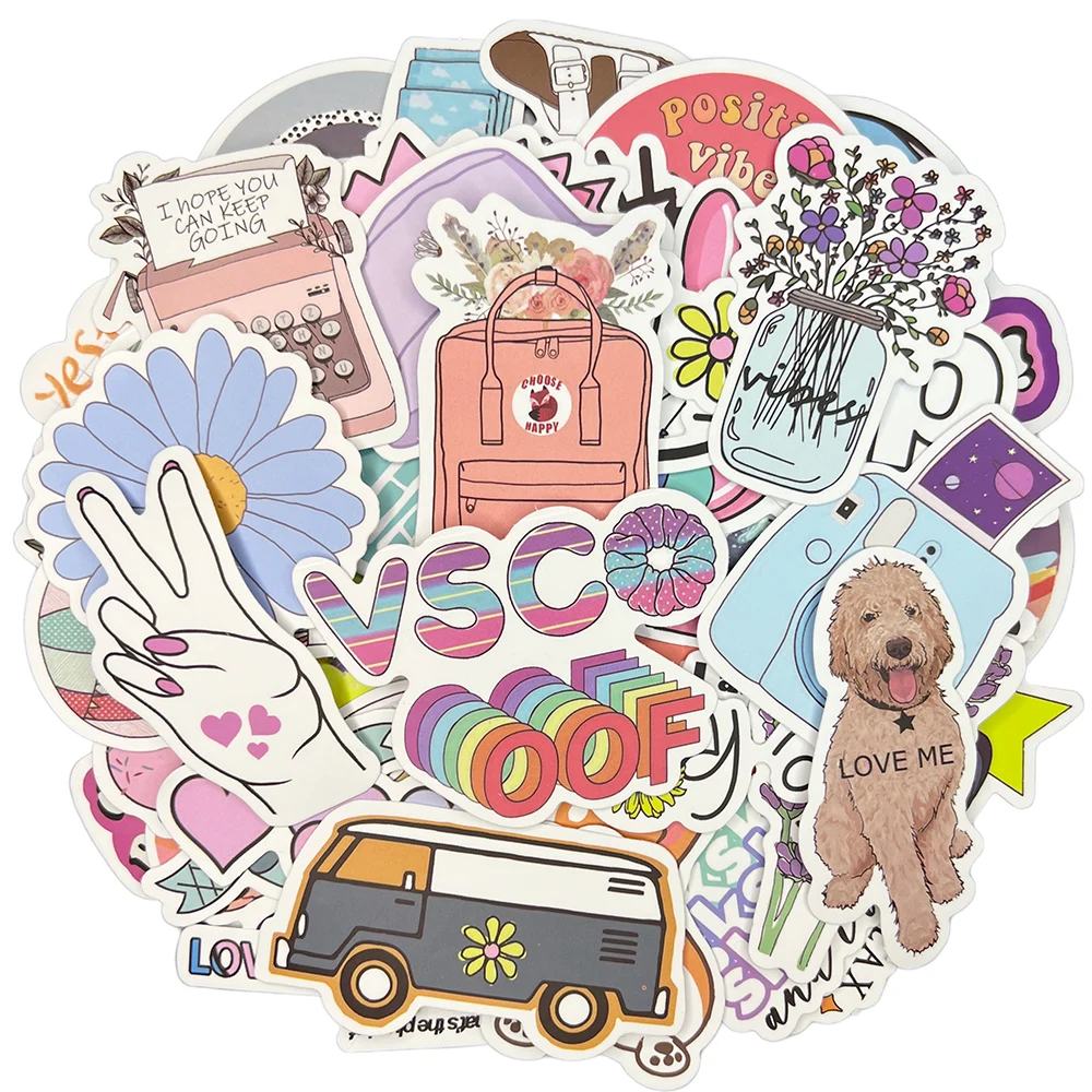 10/30/50Pcs Cartoon VSCO Waterproof Graffiti Sticker Aesthetic Decorative Luggage Laptop Cup Fridge Phone Scrapbook Kid Stickers