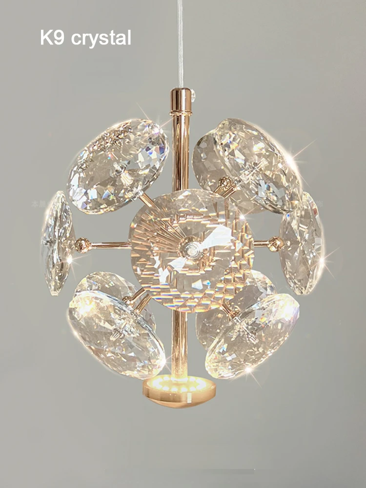 Imagem -02 - Pure Crystal Small Chandelier Luz de Cabeceira Moderna Lluxury Crystal Wall Lamp Corredor Teto Lâmpada Bar Decoração Noble Lâmpadas k9