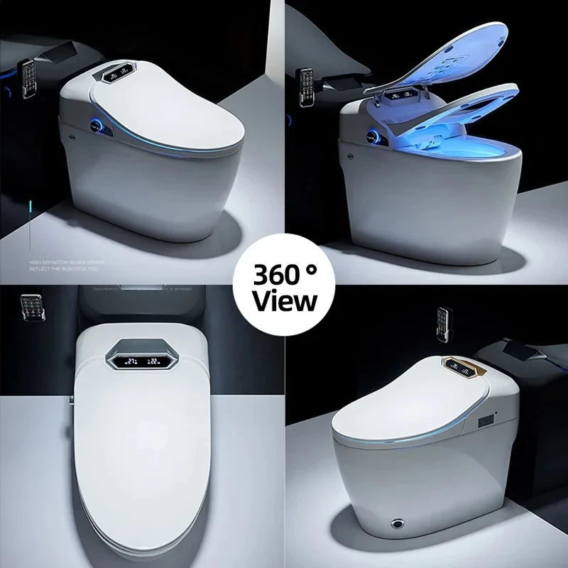 One-Piece Intelligent Toilet Elongated Remote Controlled Toilet Smart Toilet WC Integrated Automatic