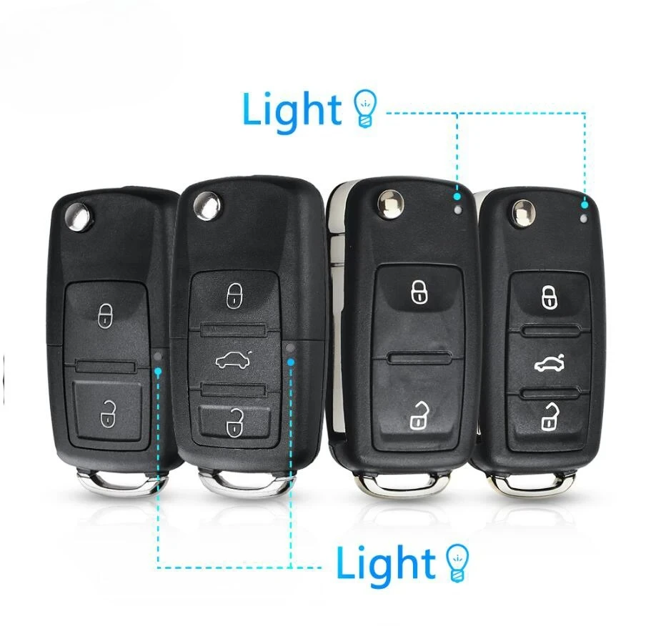 2 أزرار مفتاح السيارة Switchblade مفتاح الوجه مفتاح قذيفة ل بولو باسات B5 تيجوان جولف ل MK4 سيات سكودا